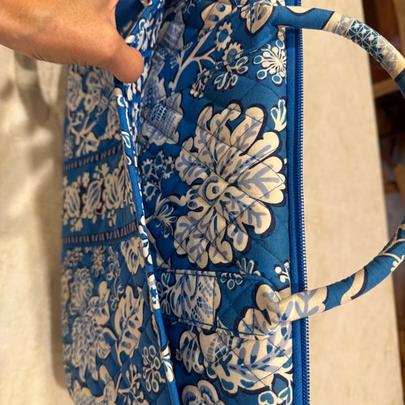 Vera Bradley BLUE LAGOON Hard Sided Laptop Portfolio Computer Case Messenger Bag - Picture 5 of 10